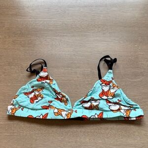 MeUndies Mint Green Fox Print Triangle Bralette